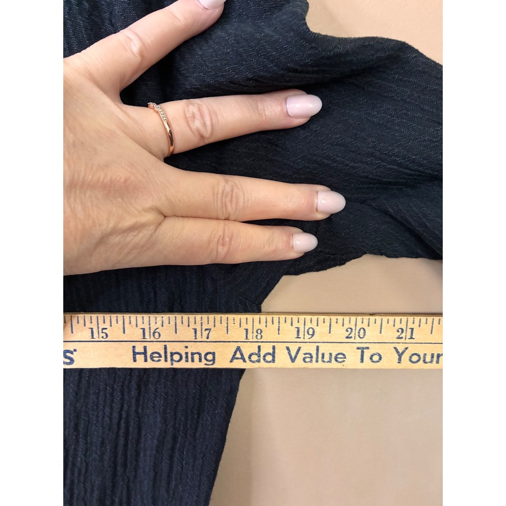 Soft Surroundings Black Crinkle Textured Asymmetrical Button Jumpsuit PM Petite - Picture 5 of 13